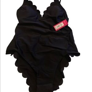 New Swim Suit -  Xhilaration Black Scalloped . Multiples in Medium and Large.